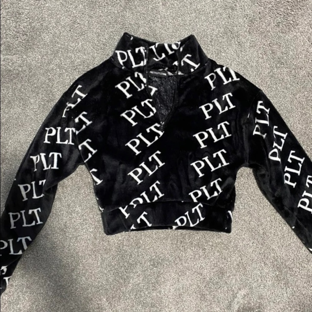 PLT fleece crop sweater